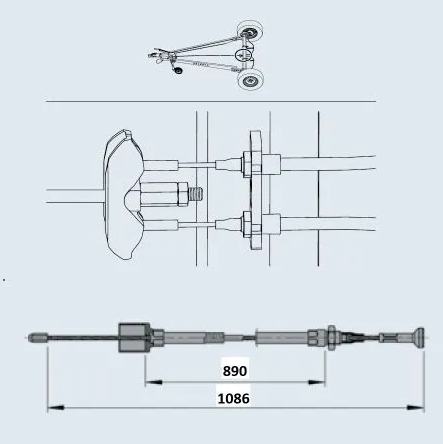 Трос тормозной быстросъёмный 890/1086 мм AL-KO - фото 9